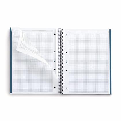 Тетрадь А4 210*297 мм, 80 л., в клетку "Miquelrius Ocean" спираль сбоку, обл. карт., синий