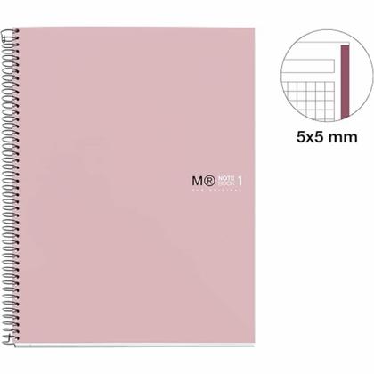 Тетрадь А4 210*297 мм, 80 л., в клетку "Miquelrius Sand" спираль сбоку, обл. карт., розовый