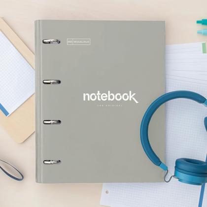 Тетрадь А4 210*297 мм, 100 л., в клетку "Emotions" на кольцах, сменный блок, серый