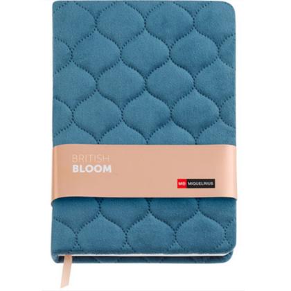 Блокнот А5 140*200 мм, 80 л., в точку "Engraved Br. Bloom" прошит сбоку, тв. обл. карт./ткан., синий