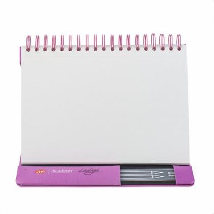 Скетчбук для акварели "Ладога" 17,5*25 см, 300 г/м2, 20 л., розовый, настольный, среднее зерно