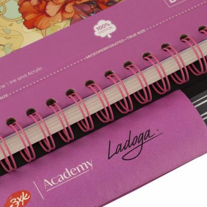 Скетчбук для акварели "Ладога" 17,5*25 см, 300 г/м2, 20 л., розовый, настольный, среднее зерно