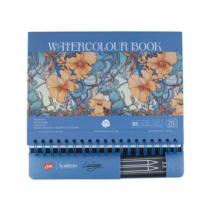 Скетчбук для акварели "Ладога" 17,5*25 см, 300 г/м2, 20 л., розовый, настольный, среднее зерно