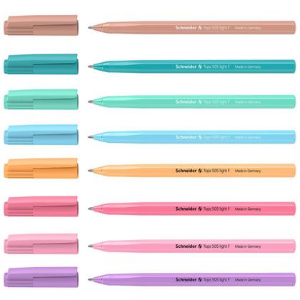 Ручка шарик. "Tops 505 F Pastel" 0,4мм., пласт., ассорти, стерж. синий