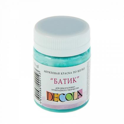 Краска акриловая по шелку перламутровая "Декола" 720 изумрудная, 50 мл., банка