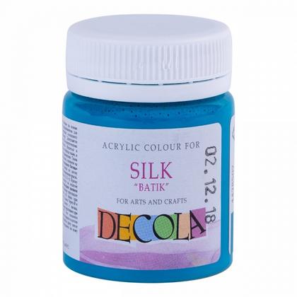 Краска акриловая по шелку перламутровая "Декола" 507 бирюзовая, 50 мл., банка