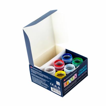 Краска акриловая по стеклу и керамике "Декола" набор 5 цв., 20 мл., банки + контур 2 шт. и разбавитель