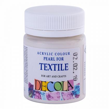 Краска акриловая по ткани перламутровая "Декола" 104 белая, 50 мл., банка