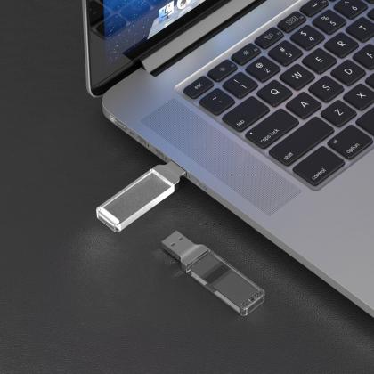 Карта памяти USB Flash 2.0 16 Gb ZC-005, пластик, метал, серебристый/красный
