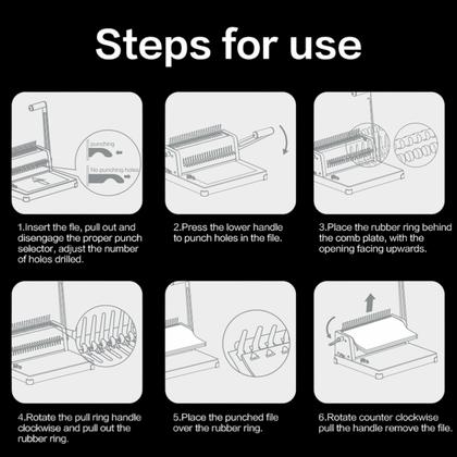 Перфобиндер Deli Plastic Binder T313 на пласт. пружину, сшивает до 450 лст., перфорирует 20 лст.