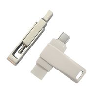 Карта памяти USB Flash 3.0 128 Gb СК-046 TypeA/TypeC Dual, метал, серебристый