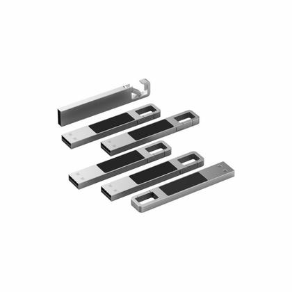 Карта памяти USB Flash 2.0 16 Gb ZC-010, метал, серебристый/зеленый