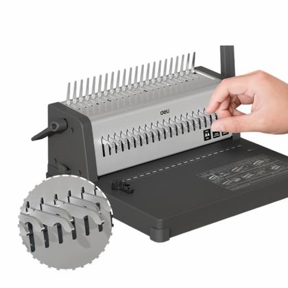Перфобиндер Deli Plastic Binder T314 на пласт. пружину, сшивает до 450 лст., перфорирует 25 лст.