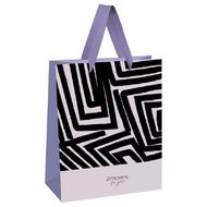 Пакет бумажный подарочный 18*23*10 см "Black stripes", ламинированный