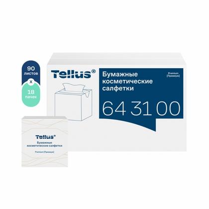Салфетки Tellus Премиум для лица белые, 90шт/упак, в кубе