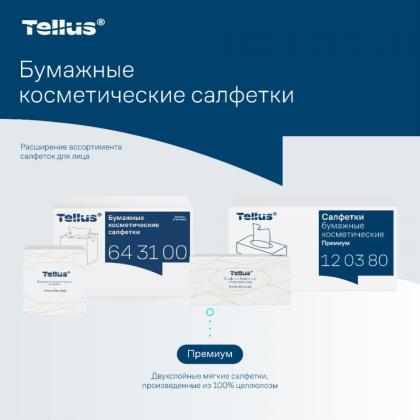 Салфетки косметические Tellus Премиум, 90шт./уп., в кубе