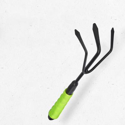 Тяпка садовая "Deli" 310 мм, трехзуб., черный/зеленый
