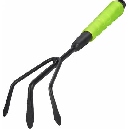 Тяпка садовая "Deli" 310 мм, трехзуб., черный/зеленый