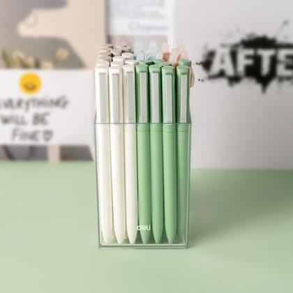 Карандашница "Deli" пласт., квадр., прозрачный