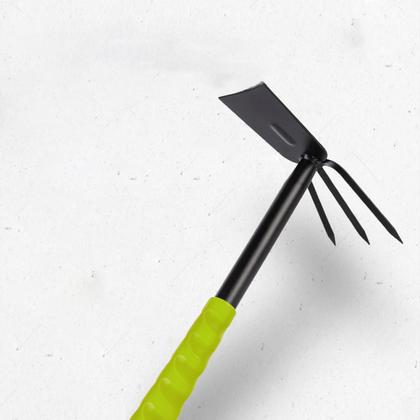 Тяпка садовая "Deli" 330 мм, трехзуб., с лепестком, черный/зеленый