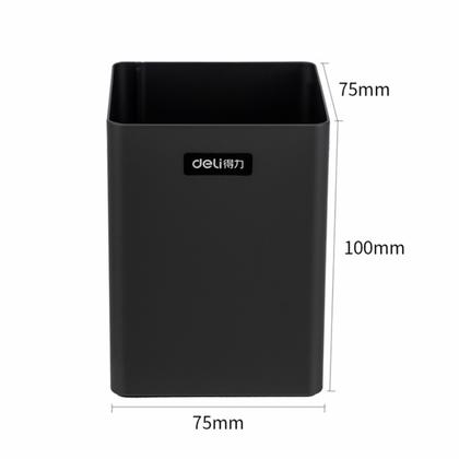 Карандашница "Deli" метал., квадр., черный