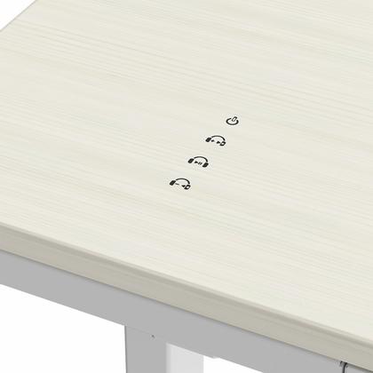 Стол с электроприводом двухмоторный AOKE AK-GT09-YZB2-S, цвет белый/береза (AOKE HOME WOOD)