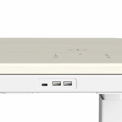 Стол с электроприводом двухмоторный AOKE AK-GT09-YZB2-S, цвет белый/береза (AOKE HOME WOOD)