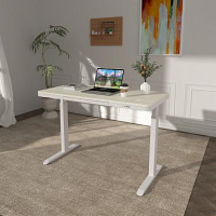 Стол с электроприводом двухмоторный AOKE AK-GT09-YZB2-S, цвет белый/береза (AOKE HOME WOOD)