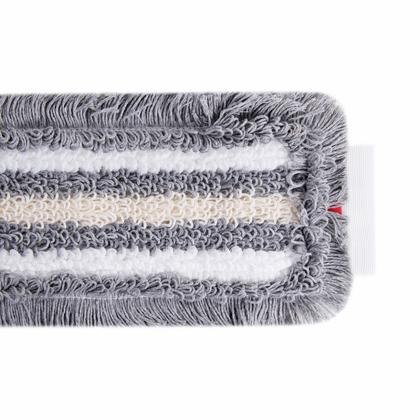 Насадка для плоской швабры 50*13 см комбинированная тафтинговая серая, карманы-языки