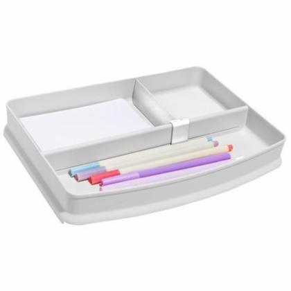 Подставка д/канц.мелочей “Autentik”, пласт., 3 дел., белый