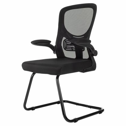 Кресло на полозьях Бюрократ MC-109 сетка/ткань, черный, металл черный