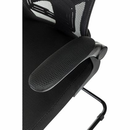 Кресло на полозьях Бюрократ MC-109 сетка/ткань, черный, металл черный