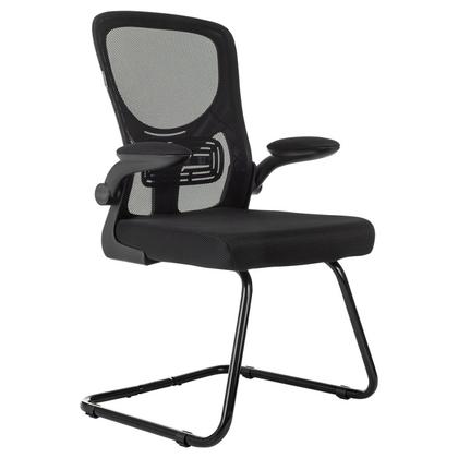 Кресло на полозьях Бюрократ MC-109 сетка/ткань, черный, металл черный