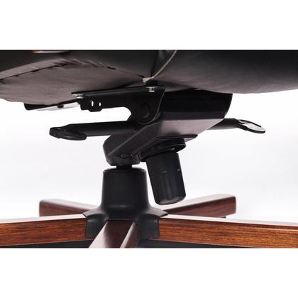 Кресло д/руководителя Бюрократ T-9923WALNUT нат. кожа, слоновая кость, крестов. металл/дерево