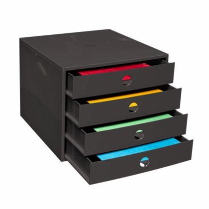 Блок из 4-х лотков закрытый "Exacompta" черный