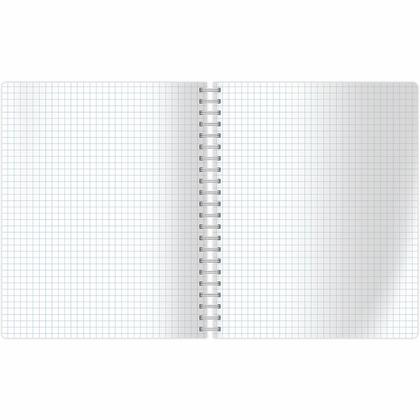 Тетрадь А4 96 л., клет. "Green air" спираль сбоку, обл. карт., ассорти