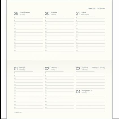 Еженедельник датир. А6 160*90 мм, 128 стр., тонир. "Grace" тверд. обл. кожзам., розовый 2026