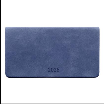 Еженедельник датир. А6 160*90 мм, 128 стр., тонир., лин. "Soft" мягк. обл. искусств. замша., синий 2026