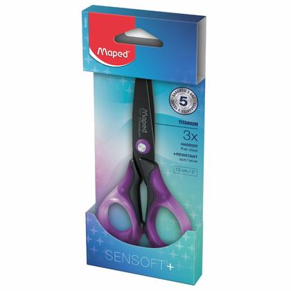 Ножницы 13 см "Sensoft" ассорти, блистер