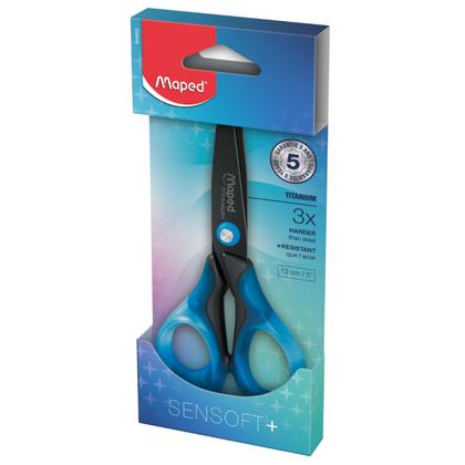 Ножницы 13 см "Sensoft" ассорти, блистер