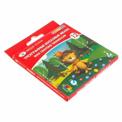 Мелки восковые 12 шт. "Цветик" треуг.