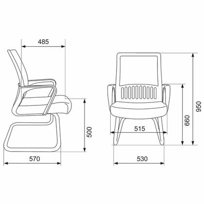 Кресло на полозьях Бюрократ MC-209 сетка/ткань, черный, металл хром