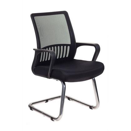 Кресло на полозьях Бюрократ MC-209 сетка/ткань, черный, металл хром