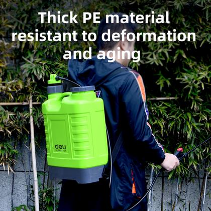 Опрыскиватель садовый ранцевый Deli GS EDL581116A помповый, 16 л, зеленый/черный