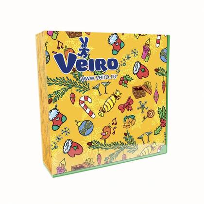 Салфетки бумажные Veiro 33*33см с рисунком Шары на елке сервировочные, 20шт