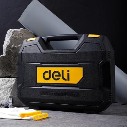Инструмент слесарный "Deli" набор 44 предмета, чемодан, серебристый