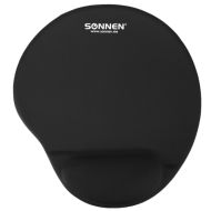 Коврик д/мыши 250*220*20 мм "Sonnen" полиуретан, лайкра, с подушкой под запястье, черный