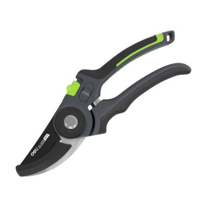 Секатор садовый Deli GS EDL-YL0005 216 мм, SK5, пласт. ручка,контактный, черный