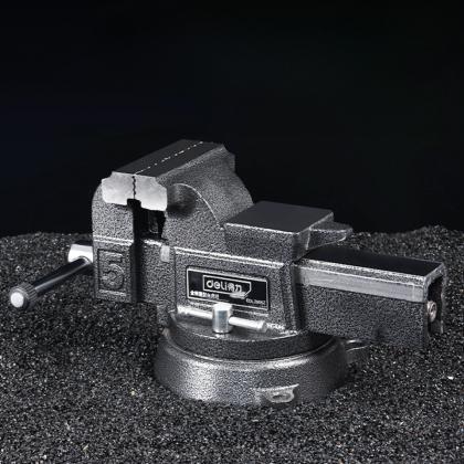 Тиски стальные поворотные с наковальней Deli YS EDL2905Z 5"-125мм