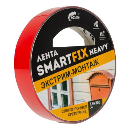 Клейк. лента двусторонняя 19 мм*3 м "SmartFix Heavy" монтажная, всепогодная, серый